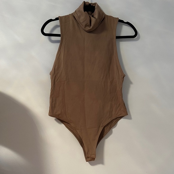 Zara Tops - Zara tan turtleneck bodysuit size large